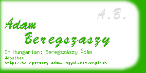 adam beregszaszy business card
